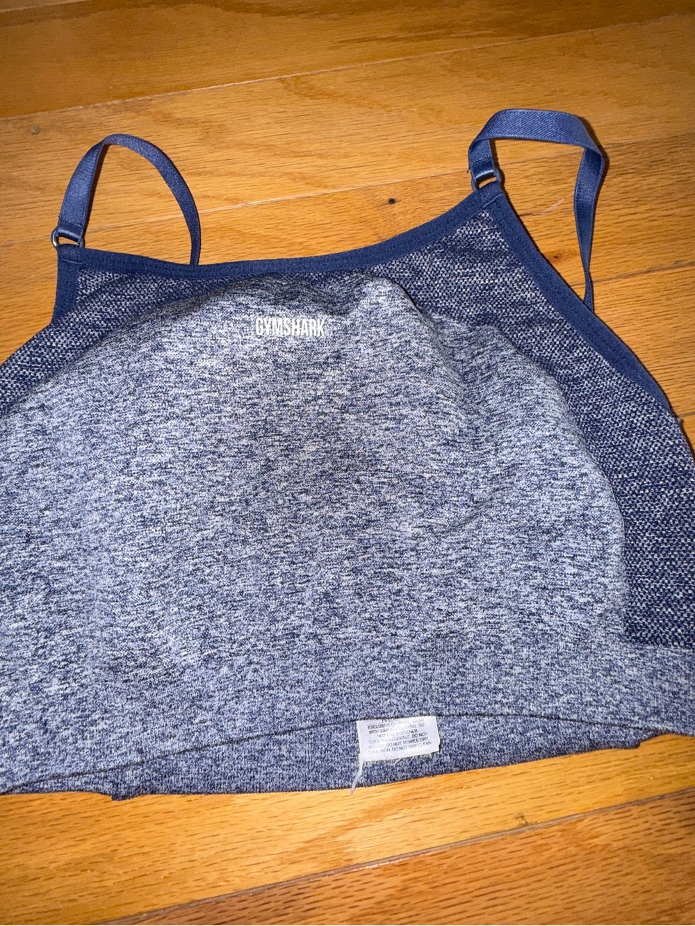 Gymshark Women's Navy Blue Heather Seamless Crop Bra